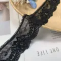 5cm black lace trim hollow embroidered fabric for diy garments lolita crafts collar cuffs - 5cm / Black