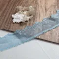 5cm blue heart lace trim for DIY crafts, doll clothes, hair accessories and hat decoration. - Sky Blue
