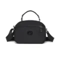 Classic solid color black oxford cloth crossbody shoulder bag for casual daily wear. - Black