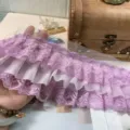 10cm 3-layer chiffon lace ruffled trim purple fabric DIY garment sewing accessory crafts - Purple