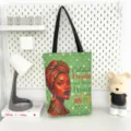 Grote canvas tote tas met Juneteenth print, stijlvolle schoudertas voor dagelijks gebruik. - Patroonstijl 1
