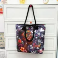 Canvas shopper tas met zwarte touw handvaten en Afrikaanse vrouw grafische print - Patroonstijl 6