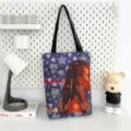 Grand sac cabas en toile avec impression de portrait de femme noire, sac bandoulière. - Style de Motif 8