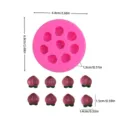 Mini Pfirsich Silikonform für Schokolade Fondant und Kuchendekoration mit Maßen. - 8-Loch-Pfirsichform