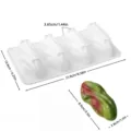 4-cavity pistachio silicone mold for French mousse cake, DIY baking dessert tray tool - White - 4-Cavity Pistachio Mold / White