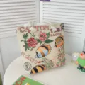 Casual καμβάς τσάντα tote με μοτίβο τροπικών ψαριών, κομψή γυναικεία τσάντα παραλίας. - Στυλ Σχεδίου 6