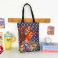 Large capacity canvas tote bag with artistic print, shoulder gift bag for daily use. - Pattern Style 2