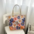 Casual margriet bloemen canvas tote tas, stijlvolle schoudertas met grote capaciteit. - Stijl 1 (Madeliefje)