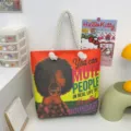 Grosse Kapazitat Segeltuch Tasche mit Grafikdruck und Spruch, laessige Umhaengetasche. - Muster-Stil 5