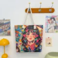 Vintage Anime Canvas Shopper Schattig Meisje Grafische Tas Grote Dames Handtas Casual - Patroonstijl 3