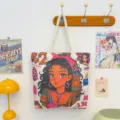 Leuke canvas tote bag voor dames, trendy shopper schoudertas met stijlvolle grafische print. - Patroonstijl 4