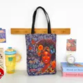 Canvas tote bag with African American woman art print, spacious casual shoulder bag. - Pattern Style 6