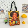 Sac à bandoulière en toile avec imprimé ethnique vintage, grand cabas fourre-tout. - Style de Motif 5