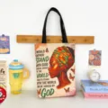 Large capacity canvas tote bag with religious quote and African woman print for women. - Pattern Style 7