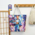 Τσάντα Tote από Καμβά Afro Cyberpunk με Θήκη Μεγάλη Χωρητικότητα Casual Τσάντα - Στυλ Σχεδίου 7