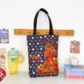 Large capacity canvas tote bag with African American woman art print, casual shoulder bag. - Pattern Style 8