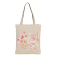 Borsa shopper in tela casual con stampa di elefante carino e testo inglese stimolante. - Elefante Beige