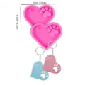 DIY Herz Pfote Silikonform und Glitzer Harz Schlüsselanhänger Set für Handwerk 10x8.5cm - Herz & Bärentatze (YT2023524-1) / Rosa