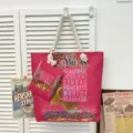 Canvas totebag met bijpassend tasje, inspirerende quotes, grote strand schoudertas voor dames. - Patroonstijl 2