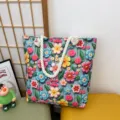 Borsa Shopper Tela Stampa Floreale Grande Capacita Borsa Tracolla Casual Variante - Stile Fantasia 6