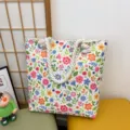 Borsa tote in tela floreale grande capacità borsa a tracolla casual da spiaggia - Stile Fantasia 8