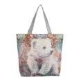 Große Canvas-Tasche mit Eisbär-Muster und praktischen gestreiften Griffen für Damen. - Mehrfarbiger Stil 11 (Eisbär)