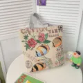 Bolso Tote de Lona Casual Moda Bolso de Hombro Bordado con Estampado de Peces - Estilo 5