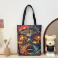 Kleurrijke artistieke canvas schoudertas voor dagelijks gebruik, casual winkeltas voor dames. - Patroonstijl 7