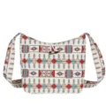 Ethnic style woven shoulder crossbody bag, casual vintage saddle bag with horn button. - Geometric Print 3