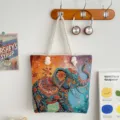 Ethische stil elefant bestickte tote tasche, leinen leinwand umhängetasche mit seil griff. - Zusätzlicher Stil 2