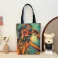 Modische Canvas Tragetasche mit buntem Pop-Art Portraet Druck laessige Schulter Einkaufstasche. - Muster-Stil 1