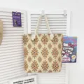 Ethno geometrische gewebte Canvas Tasche mit dicken Seilgriffen, lässige Umhängetasche. - Muster-Stil 4