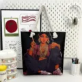 Modische Damen Segeltuch Tragetasche mit Cartoon Druck, langlebige Schultertasche Studententasche. - Muster-Stil 5