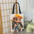 Niedliche Cartoon Canvas Tragetasche, koreanischer Stil bedruckte Schultertasche, grosse Kapazitaet. - Muster-Stil 4