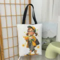 Lässige Canvas Tragetasche mit niedlichem Cartoon Mädchen Print, geräumige Beuteltasche. - Muster-Stil 3