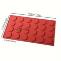 Moule à chocolat en silicone rond à 24 cavités pour pâtisserie DIY avec dimensions claires. - Rouge