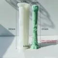 Siliconen pilaren kaars mal met vintage snijwerk ontwerp voor DIY huisdecoratie ambachten. - Lange Retro Gescneven Mal / Helder Wit