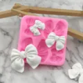 Silicone bow mold for fondant cake decoration, chocolate DIY baking tools and craft supplies. - TC2022852 / Green