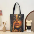 Segeltuch Tragetasche mit stilvollem Kunstdruck, modische Freizeit Schulter Shopping Tasche. - Muster-Stil 3