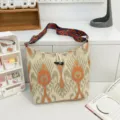 Etnische canvas schoudertas boho jacquard crossbody tas kleurrijke riem dagelijks gebruik - Stijl 1