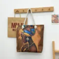 Τσάντα shopper από καμβά με τέχνη Αφρικανής γυναίκας μεγάλη χωρητικότητα για καθημερινή χρήση - Στυλ Σχεδίου 8