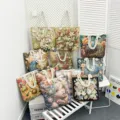 Bolso Tote Lona Tapiz Etnico Flores Gran Capacidad Bolso Bandolera Modelo Estilo Color - Otros Colores
