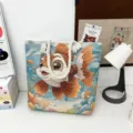 Segeltuchtasche mit niedlicher Goldfisch-Stickerei, lässige Umhängetasche für Damen. - Stil 6