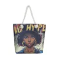 Canvas shopper tas met koele strip vrouw grafische print, ideaal voor strand en dagelijks gebruik. - Patroonstijl 3