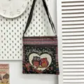 Sac bandoulière en toile brodé de hibou ethnique, sac de téléphone mignon décontracté. - Style Multicolore 12