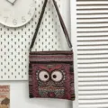 Sac bandoulière en toile hibou tissé style ethnique mignon, pochette téléphone portable polyvalente - Style Multicolore 13