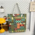 Etnische Geometrische Print Canvas Shopper Grote Capaciteit Schoudertas voor Dames - Stijl 5