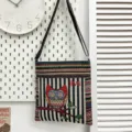 Sac bandoulière en toile style ethnique avec broderie hibou mignonne et poches. - Style Multicolore 19
