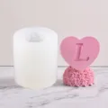 Silikon Kerzenform mit Herz und Buchstabe L, ideal für handgemachte DIY Aromatherapie-Basteleien. - YT2023159 L Rose Herz