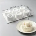 6-Höhlen vertikale Streifen Silikon Mousse Kuchenform für französisches Dessert Backen. - 6-Kavitäten Charlotte Silikonform / Weiß